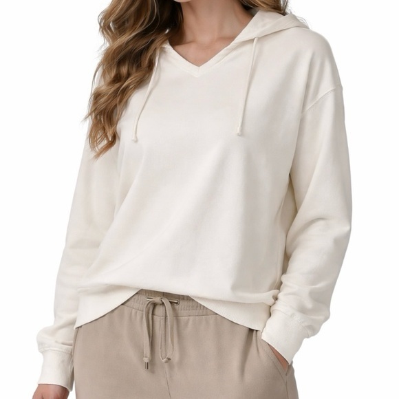 Athleta Tops - Athleta Sundown Alliance Hoodie M Magnolia White Soft Organic Cotton